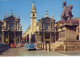 Torino - Piazza S.carlo Monumento A E.filiberto - Chiesa Di S.cristina E S.carlo - Formato Grande Viaggiata Mancante Di - Places & Squares