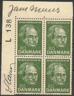 Czeslaw Slania. Denmark 1969. Martin A. Nexø. Author. Plate-block. Michel 480 MNH. Signed. - Nuovi