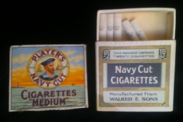 1930s PACKET PLAYERS NAVY CUT - WALKERS NAVY CUT ADVERTISING PACKET -SCARCE - Empty Cigarettes Boxes