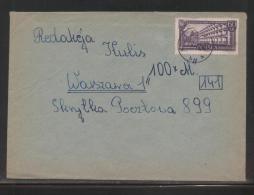 POLAND 1962 LETTER POLICE (SZCZECIN) TO WARSAW SINGLE FRANKING 1961 WESTERN LANDS 60 GR BUILDING - Lettres & Documents