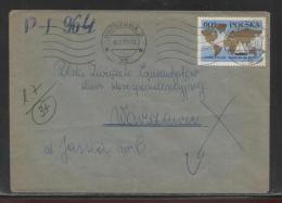 POLAND 1970 LETTER INTER WARSZAWA SINGLE FRANKING 60 GR LEONID WORLD CIRCUMNAVIGATION - Lettres & Documents