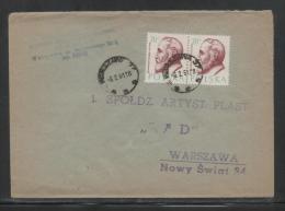 POLAND 1961 LETTER INTRA WARSAW DOUBLE FRANKING 1957 20GR DOCTOR OCZKO - Briefe U. Dokumente