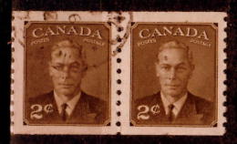 Canada 1950 2 Cent King George VI Issue #298 Coil Pair - Otros & Sin Clasificación