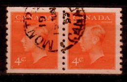 Canada 1951 4 Cent King George VI Issue #310 Coil Pair - Otros & Sin Clasificación