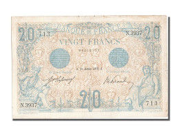 Billet, France, 20 Francs, 20 F 1905-1913 ''Bleu'', 1913, 1913-01-21, TTB+ - 20 F 1905-1913 ''Bleu''