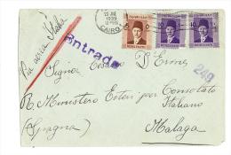 EGITTO - STORIA POSTALE - POSTAL HISTORY - ANNO 1939 - PER MALAGA - Briefe U. Dokumente