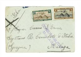 EGITTO - STORIA POSTALE - POSTAL HISTORY - ANNO 1939 - CENSURA MILITARE PER MALAGA - Lettres & Documents