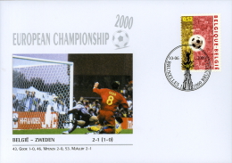 CALCIO UEFA FOOTBALL CHAMPIONSHIP EURO 2000 FDC BELGIUM SWEDEN BIS - Championnat D'Europe (UEFA)