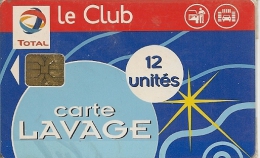 CARTE-PUCE-LAVAGE-TOTAL-L E CLUB-12 UNITES-NSB--TBE - Car Wash Cards