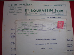 - GIEN - Ets BOURASSIN JEAN  - GROS DEMI-GROS - Correspondance Et Enveloppe - Drogisterij & Parfum