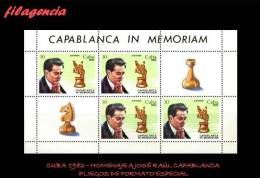 TRASTERO. CUBA MINT. 1982-29 HOMENAJE A JOSÉ RAÚL CAPABLANCA. AJEDREZ. MINIPLIEGO - Ongebruikt