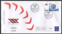 GIOCHI OLIMPICI ESTATE 2000 SYDNEY - FDC LETTONIA LATVIA  ANNULLO SPECIALE 09 - Verano 2000: Sydney