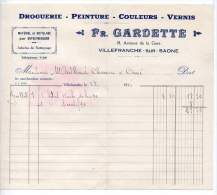 Droguerie, Fr. Gardette, Avenue De La Gare, Villefranche Sur Saône - 1936 - Drogisterij & Parfum