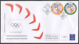 GIOCHI OLIMPICI ESTATE 2000 SYDNEY - FDC COMITATO NAZIONALE OLIMPICO  ANNULLO SPECIALE - 22 - Verano 2000: Sydney