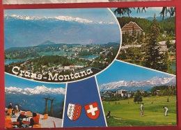 ACM2-51 Crans Montana Multivues, Golfeurs. Non Circulé. No 1160 - Crans-Montana