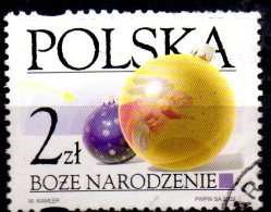 POLAND 2002 Christmas - 2z. - Small Purple And Large Yellow Baubles  FU - Gebraucht