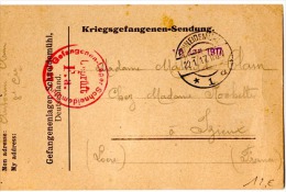 GUE - L24 - Kriegsgefangenen-Sendung Postkarte Aus Schneidemühl 1917  Für Izieux Frankreich - WO1