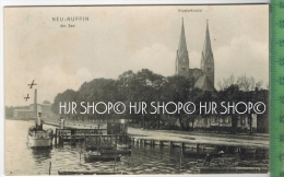 Neu-Ruppin Am See Verlag: Carl Schmutzler, Neu Ruppin, Postkarte Mit Frankatur,  Mit Stempel, NEURUPPIN  1.2.08 - Neuruppin