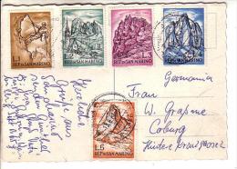 GOOD SAN MARINO Postcard To GERMANY 1962 - Good Stamped: Mountains - Lettres & Documents