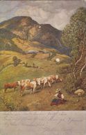 CPA HANS THOMA- SUMMER IN SCHWARZWALD, WOMAN, COWS, CENSORED - Thoma, Hans