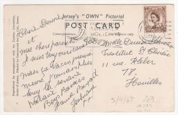 Timbre à 5 Pence Brun / Carte , Postcard Du 3/4/67 De Jersey , 2 Scans - Covers & Documents