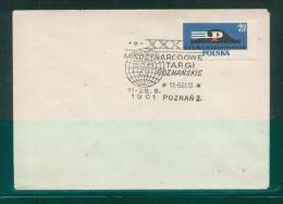 POLAND 1961 XXX POZNAN INTERNATIONAL TRADE FAIR COMM CANCEL TYPE 2 ON COVER GLOBE - Lettres & Documents