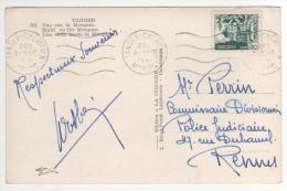 Oblitération " Tanger Chérifien  " / Carte  , Postcard Du 5 Aout 1951 , 2 Scans - Briefe U. Dokumente