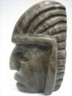 VINTAGE INDIAN HEAD CARVED STONE - Sonstige & Ohne Zuordnung