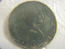 1802-FT Mexico 8 Reales Silver Coin Carolus IIII Spain - Mexico