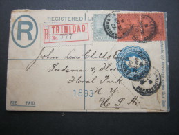 TRINIDAD, 1906, Registered Letter Send To USA - Trinidad & Tobago (...-1961)