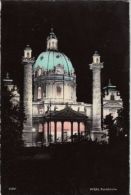 CPA VIENNA- ST CHARLES CHURCH BY NIGHT - Kirchen