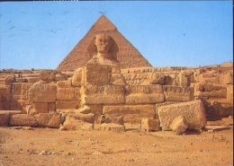 Giza - The Grat Sphinx - And The Pyramid Of Kephre - Egitto - Formato Grande Viaggiata - D - Gizeh