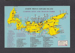 PRINCE EDWARD ISLAND - ILE DU PRINCE EDWARD - MAP OF CAMPING SITES AND TRAILER PARKS - Andere & Zonder Classificatie