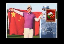 Algeria China , Carte Maximum Card,  1st Chinese To Win Golf. Limited Edition, 55th Anniv. Diplomatic Relations 2013 - Golf