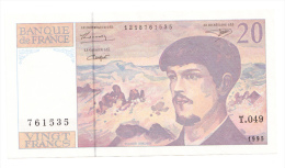 France 20 Francs 1995 XF CRISP Pre-Euro Banknote P 151h  151 H - 20 F 1980-1997 ''Debussy''