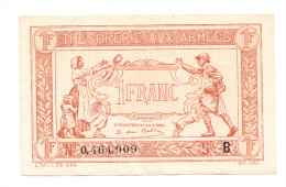 FRANCE 1 FRANC TRESORERIE AUX ARMEES 1917 VF++ (2 Rips) P M2 - 1917-1919 Legerschatkist