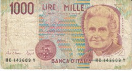 Italy #114a 1000 Lire Banknote Money Currency - 1.000 Lire