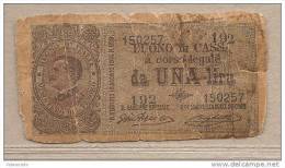 Italia - Buono Di Cassa Circolata Da 1 £ - 1917 - Vittorio Emanuele III - Buoni Di Cassa