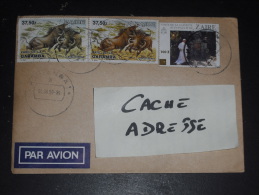 LETTRE CONGO ZAIRE AVEC YT 1151 X 2 ET 1282 - PHACOCHERE - PAPE JEAN PAUL II - - Gebruikt