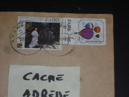 LETTRE CONGO ZAIRE AVEC YT 1282 ET 1181 - PAPE JEAN PAUL II - BALLON MONTGOLFIERE AEROSTAT - - Gebruikt