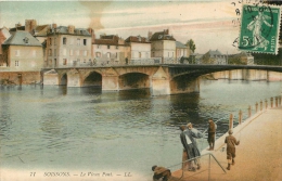 02 SOISSONS LE VIEUX PONT PECHEURS A LA LIGNE - Soissons