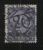 POLAND HAUTE SILESIE PLEBISCITE UPPER SILESIA 1920 OFFICIAL STAMPS 1ST CGHS OVERPRINT SERIES 20PF BLUE SPLIT BEUTHEN - Oblitérés