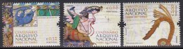 D209) Portugal 2011 Mi 3654-56, Nationalarchiv, Historische Buchmalereien Buch Malerei Kunst - Unused Stamps
