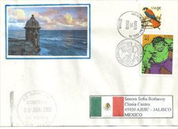 530 Ieme Anniversaire Decouverte Porto-Rico Par Christophe Colomb, Enveloppe Souvenir Adressée  Au Mexique. - Other & Unclassified