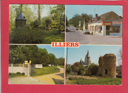 CPSM - ILLIERS - Le Café Tabac - Publicité Slavia - Camping - Tour - Illiers-Combray