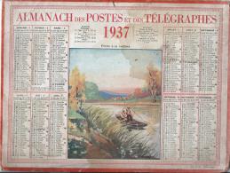 Calendrier Des Postes Et  Des Télégraphes/"Pêche à La Cuillére"/PARIS/ France/ 1937             CAL136 - Petit Format : 1921-40