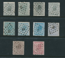 859/21 - Emission 1865 - Petite Collection De 10 Losanges De Points 64 BRUX OUEST MOLENBEEK - Postmarks - Points