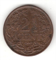 Netherlands  2,5 Cents 1941  Km 150  Xf+ !!! - 1 Centavos