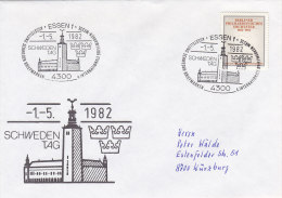 BERLIN 666 EF Auf Brief Mit Sonderstempel: Essen 4. Int. Briefmarkenmesse Schwedentag 1.5.1982 - Maschinenstempel (EMA)