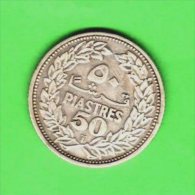 LIBANO LIBAN LEBANON - 1952 - 50 Piastres - KM 17  Silver - Libanon